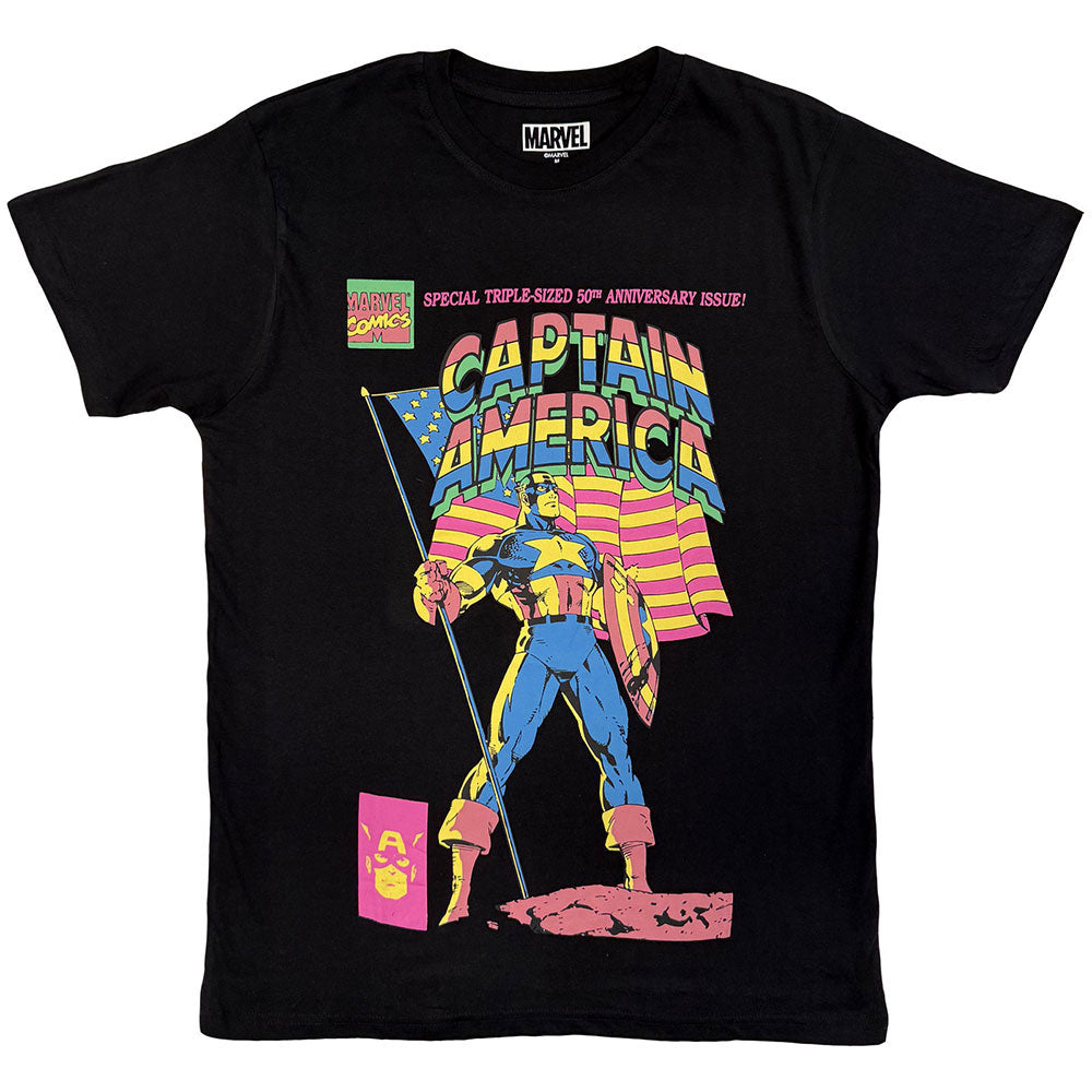 Marvel Comics Captain America 50th Anniversary T-shirt Front