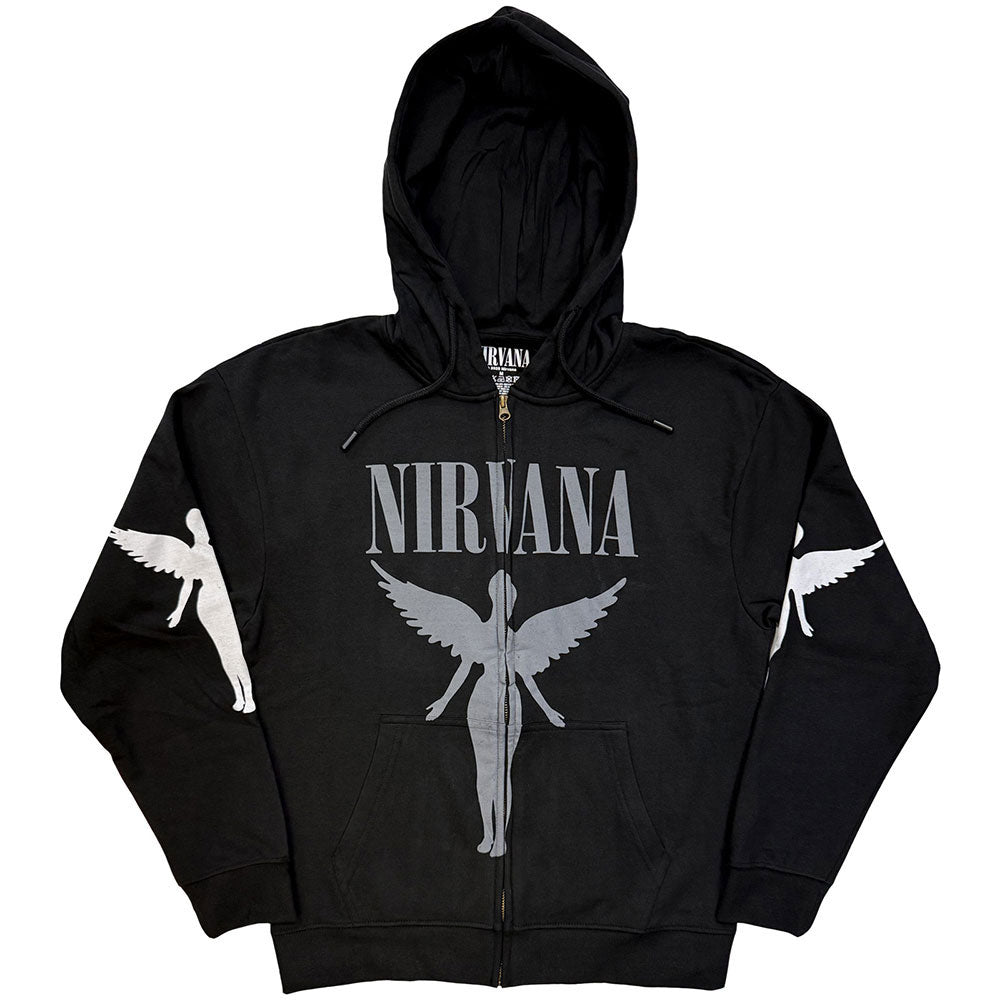 Nirvana In Utero Mono Zippered Hooded Sweatshirt Front