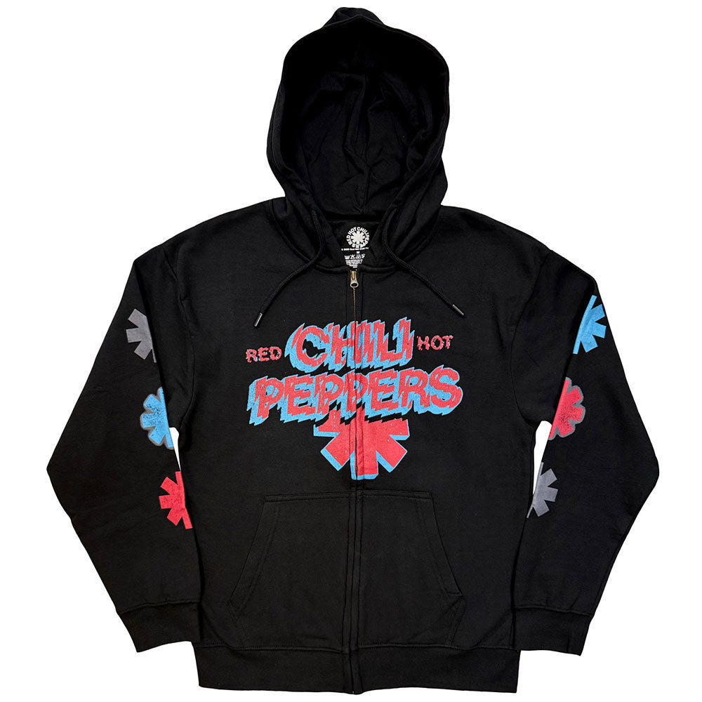 Red Hot Chili Peppers Shock Logo Zippered Hooded Sweatshirt Front