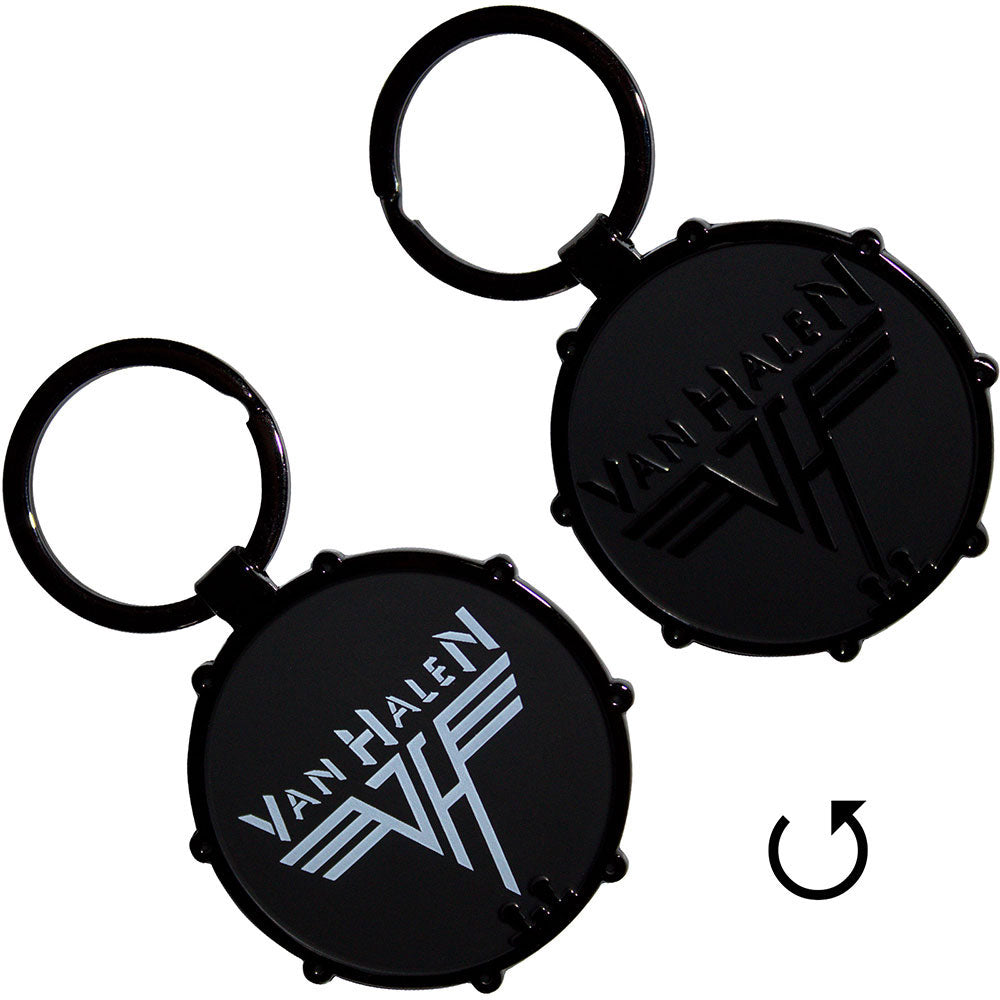 Van Halen Retro Logo Drum Double-sided Metal Key Chain Front