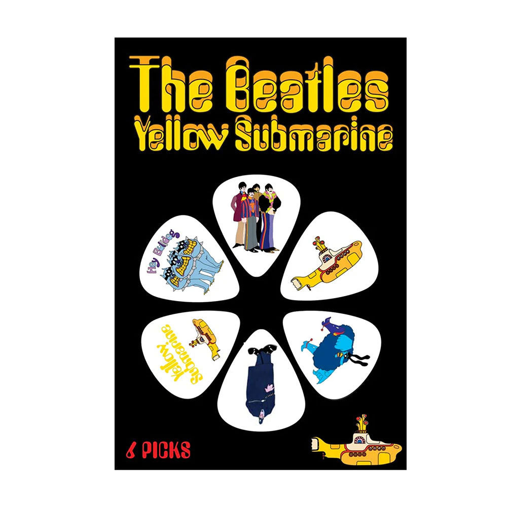 Beatles Yellow Submarine White 6-pack Guitar Pick Front