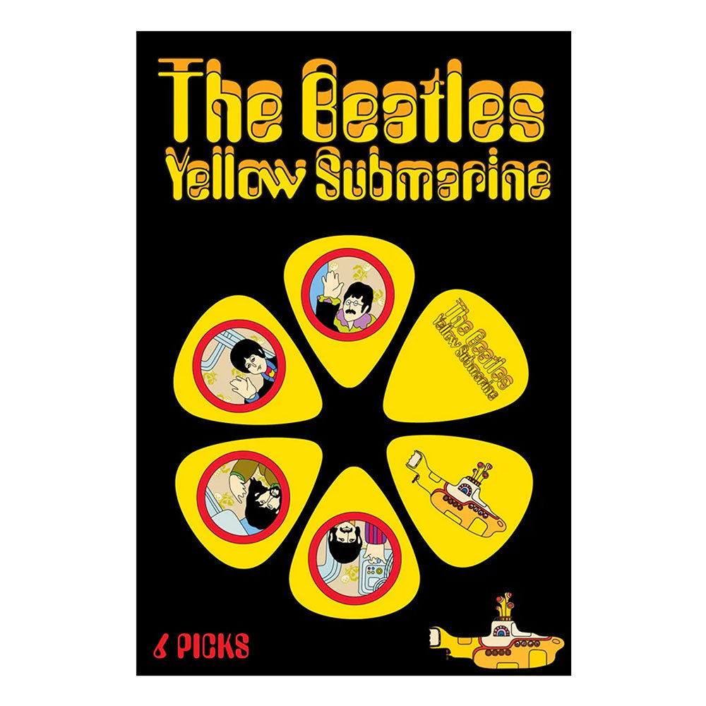 Beatles Yellow Submarine Yellow 6-pack Guitar Pick Front