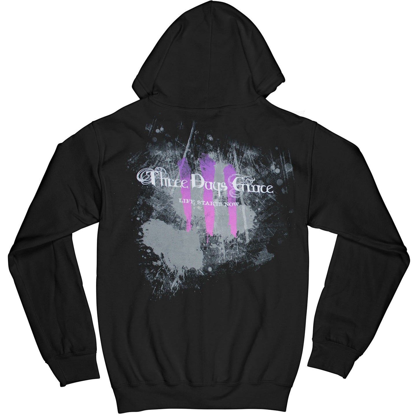 Three Days Grace Life Starts Now Zippered Hooded Sweatshirt Back