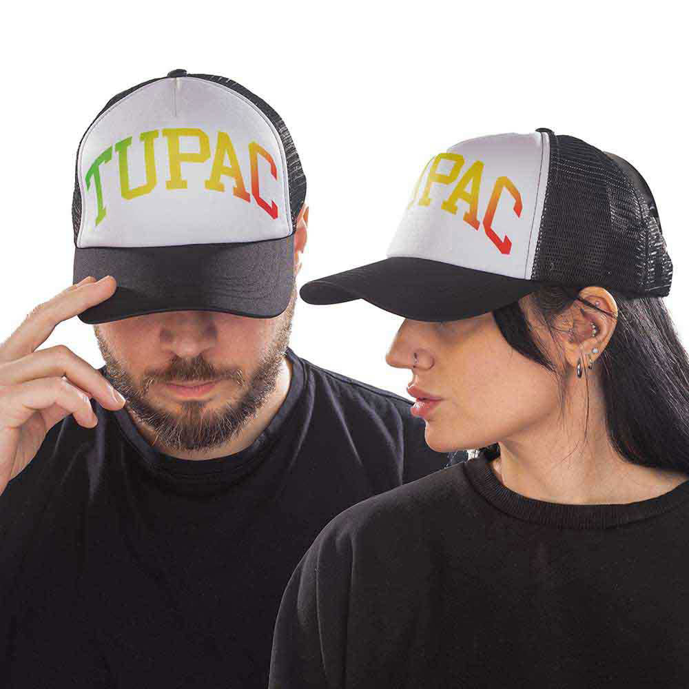 Tupac Gradient Logo Trucker Cap Front