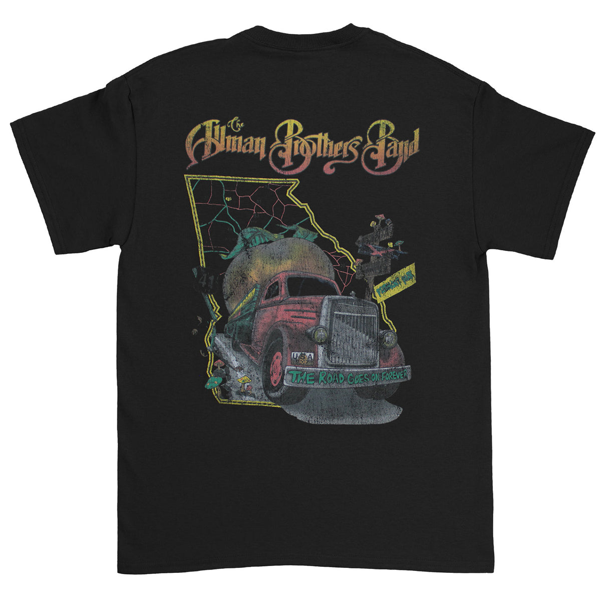 Allman Brothers Road Goes On T-shirt Back