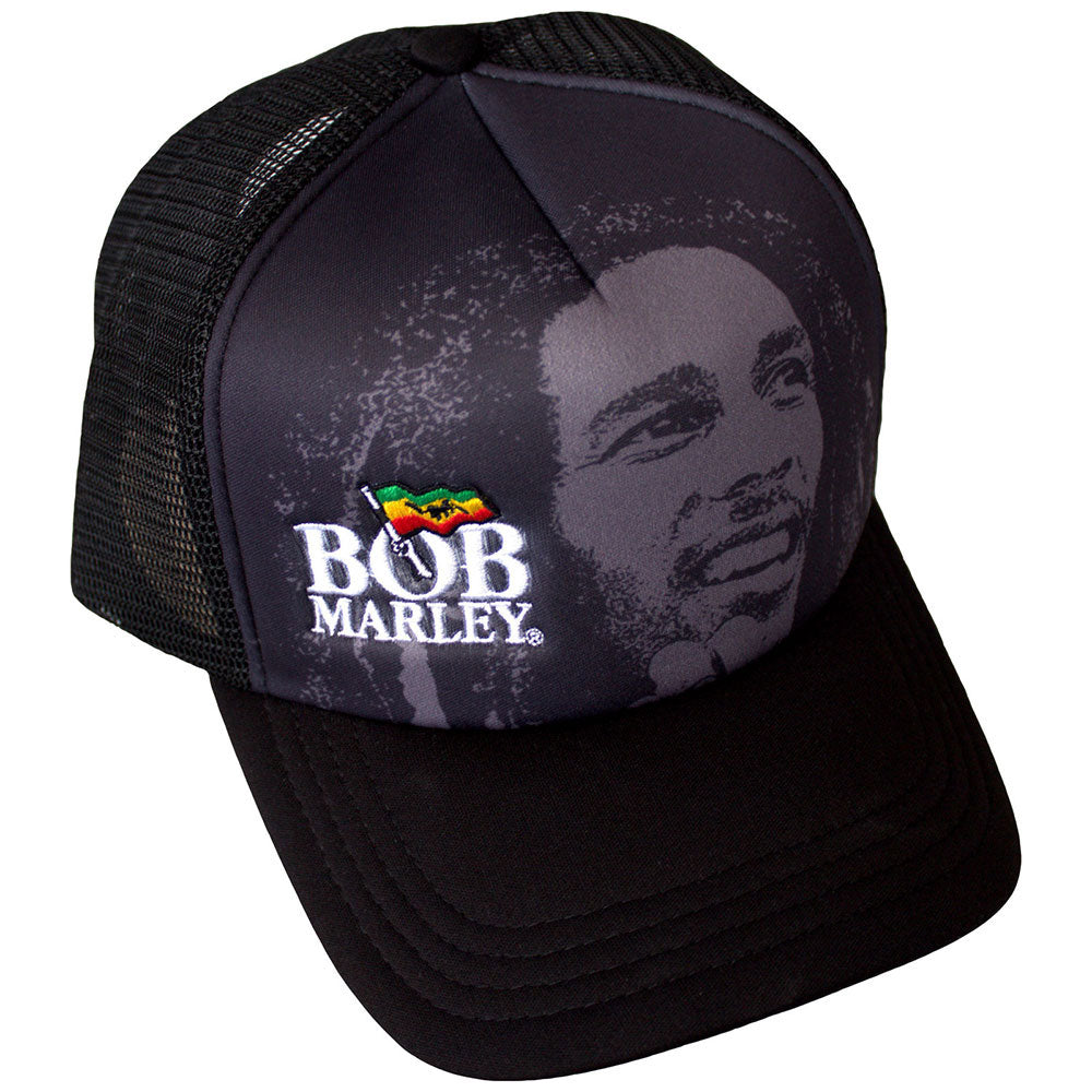 Bob Marley Logo & Face Trucker Cap Front