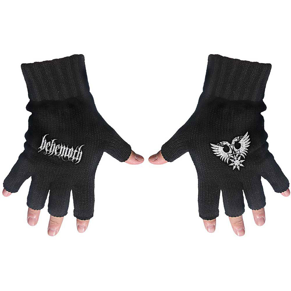 Behemoth Logo Knit Gloves Front