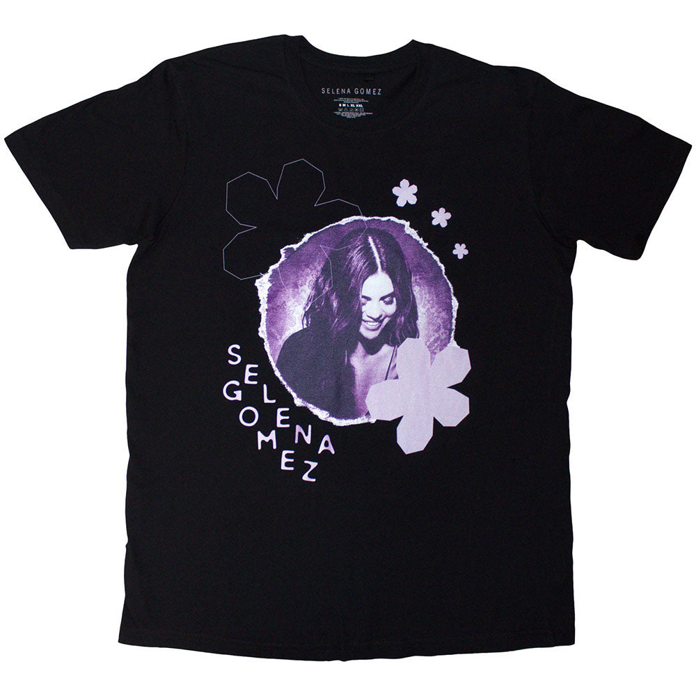 Selena Gomez Purple Floral T-shirt Front