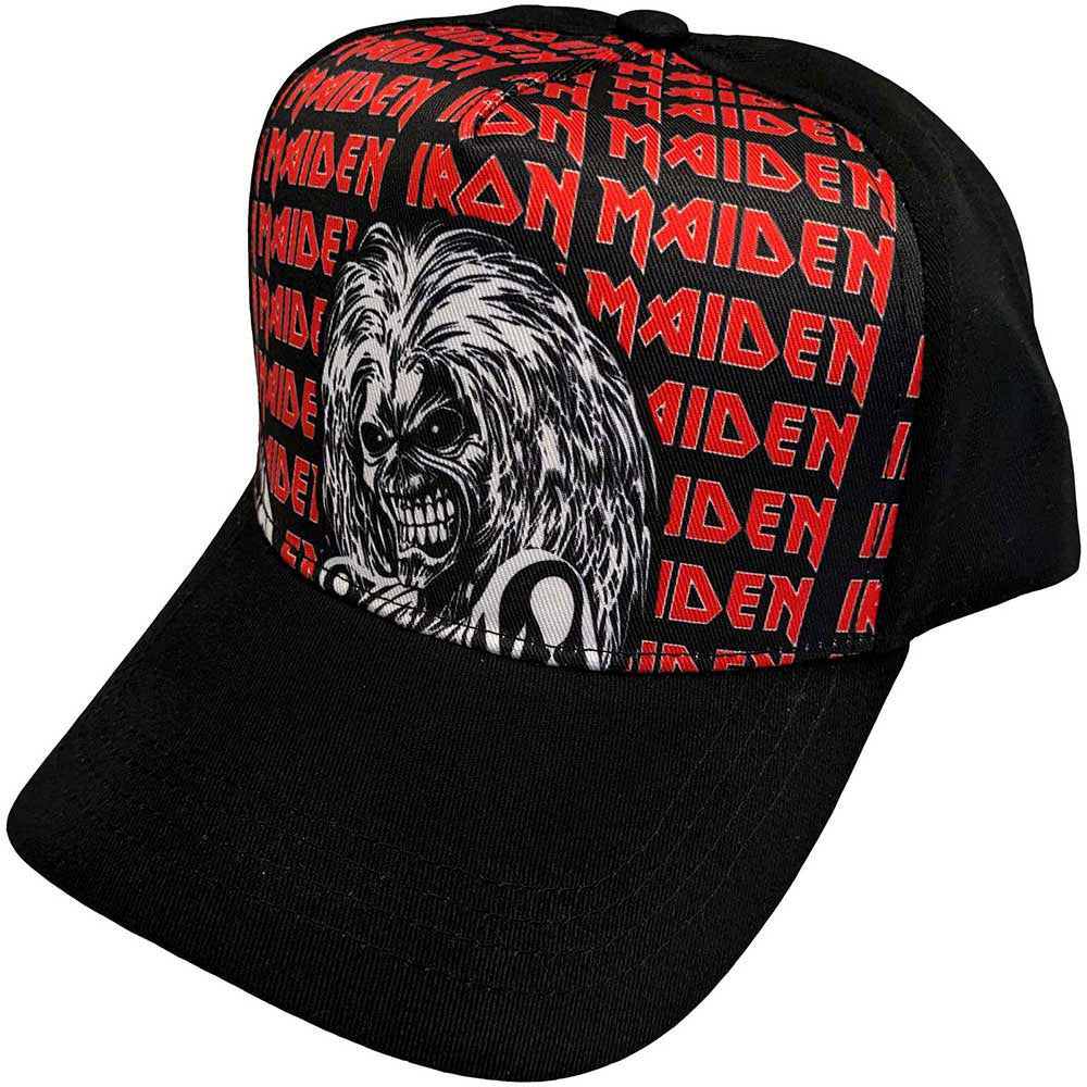Iron Maiden Eddie Logo Repeat Baseball Cap Front