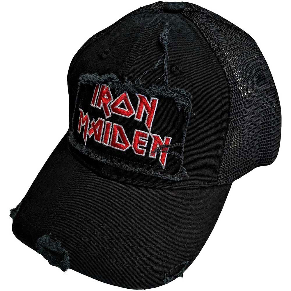 Iron Maiden Scuffed Logo Trucker Cap Front