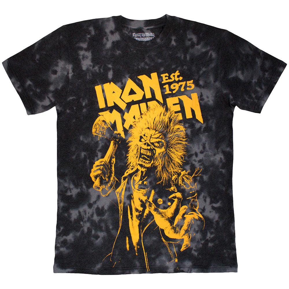 Iron Maiden Est. 1975 Axe Eddie Stone Wash T-shirt Front