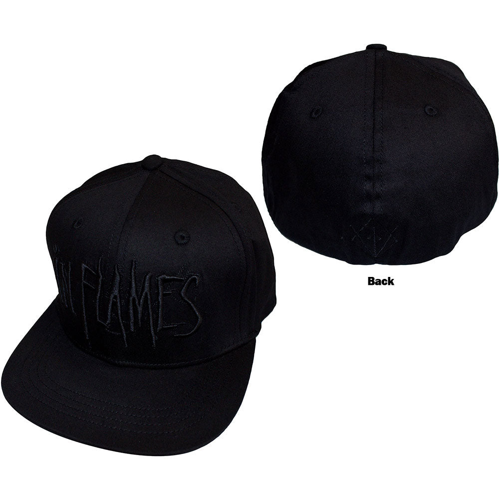 In Flames Black Logo Baseball Cap Front