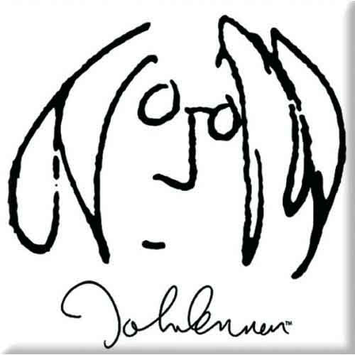 John Lennon Self Portrait Black On White Magnet Front