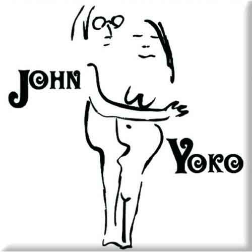 John Lennon John & Yoko On White Magnet Front
