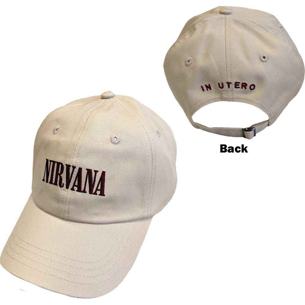 Nirvana Text Logo In Utero Baseball Cap Front