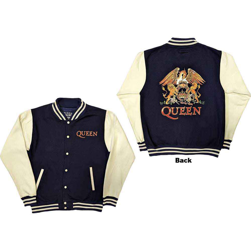 Queen White Crest Varsity Jacket Front