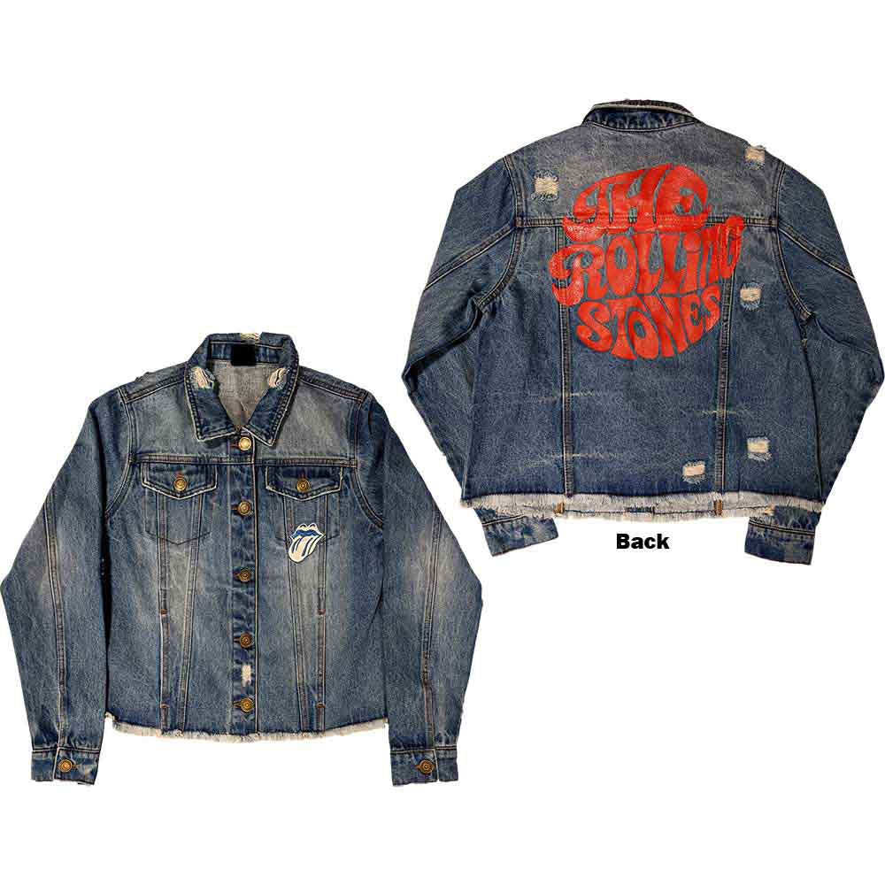 Rolling Stones Script Denim Jacket Front