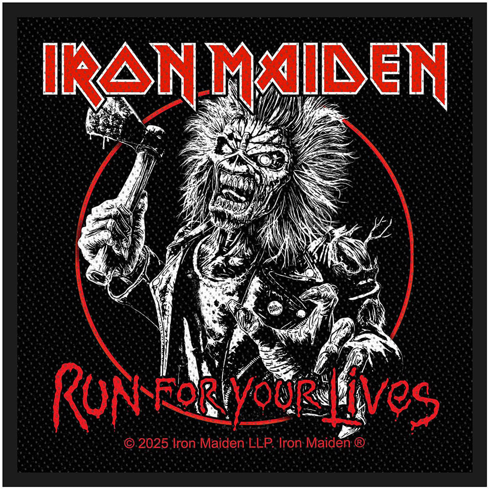 Iron Maiden Run For Your Lives Woven Patch Front