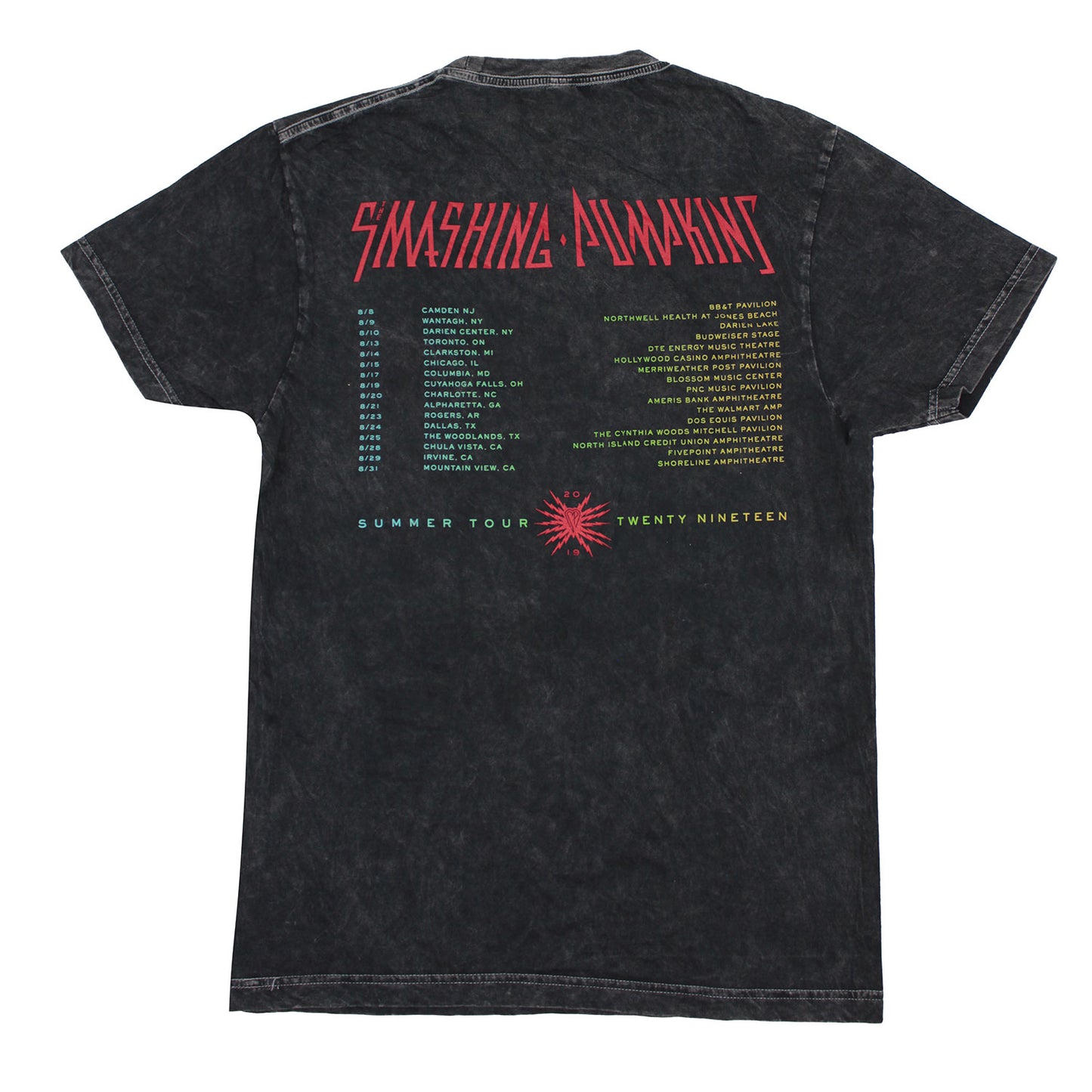 Smashing Pumpkins Summer Tour 2019 Vintage T-shirt Back