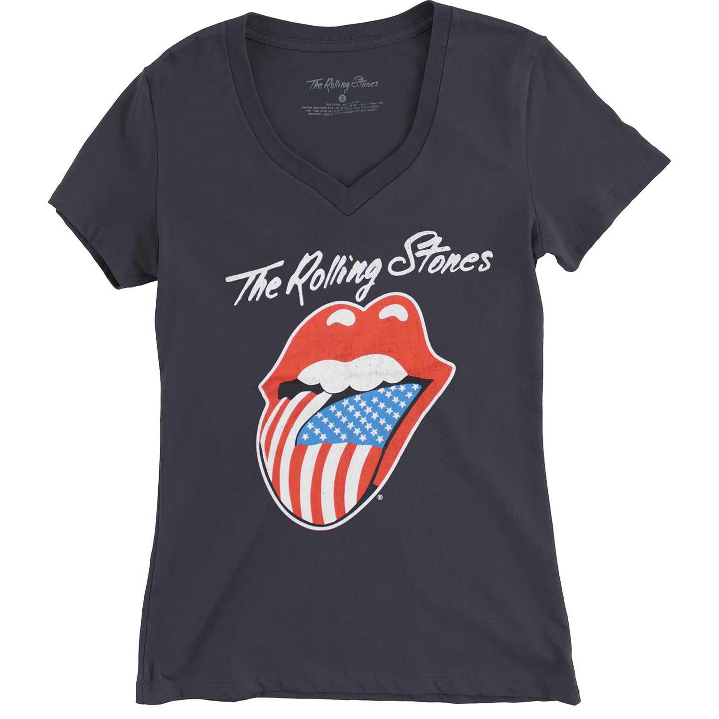 Rolling Stones American Flag Tongue Plus Size Tee Junior Top Front
