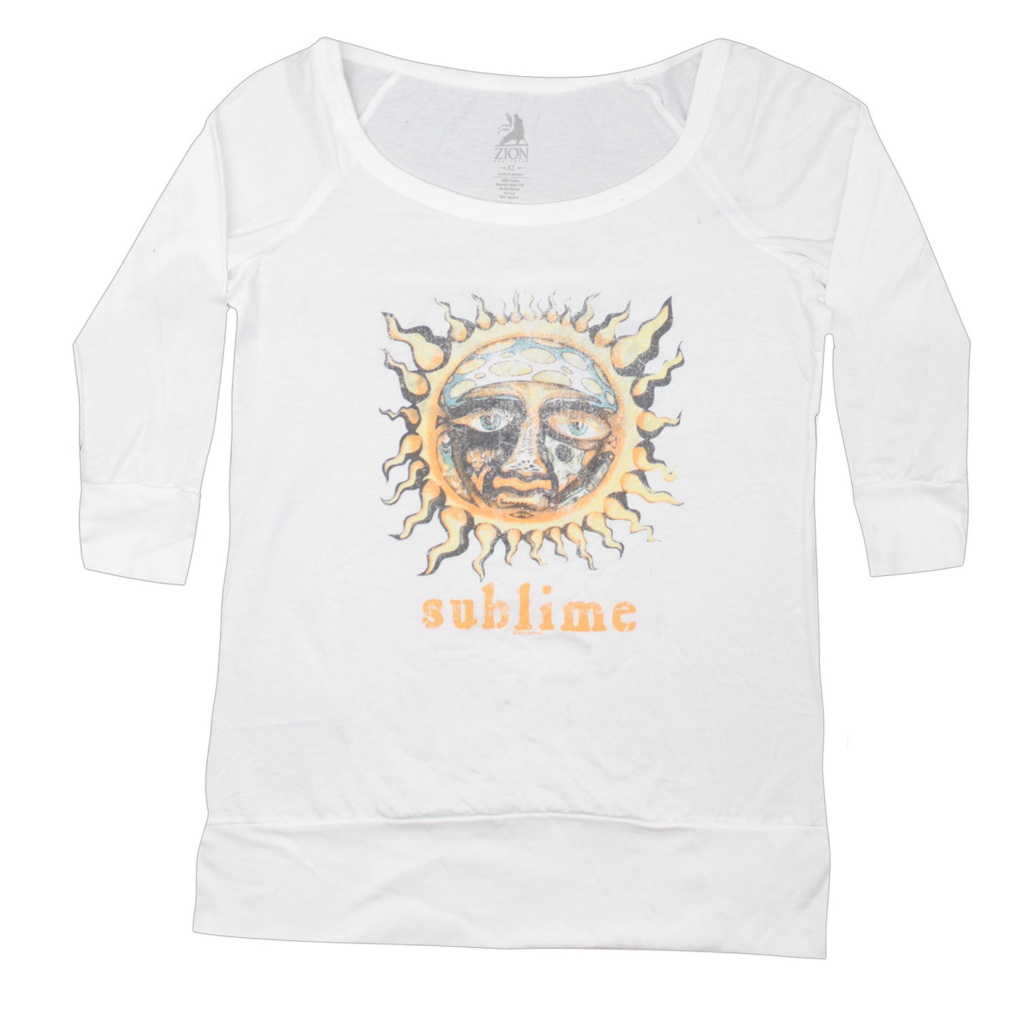 Sublime Vintage Distressed Sun Logo Junior Top Front