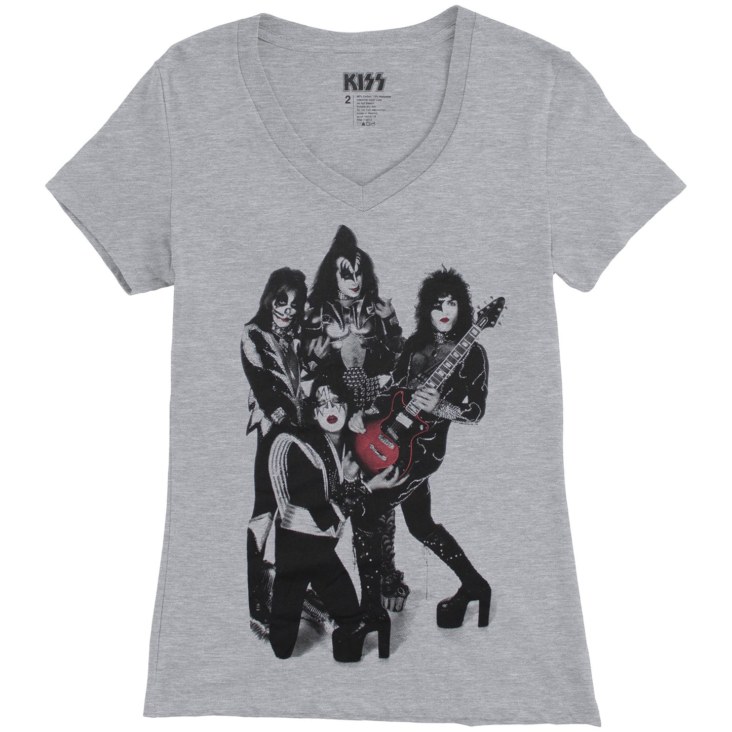 KISS Group Standing Photo Plus Size Tee Junior Top Front