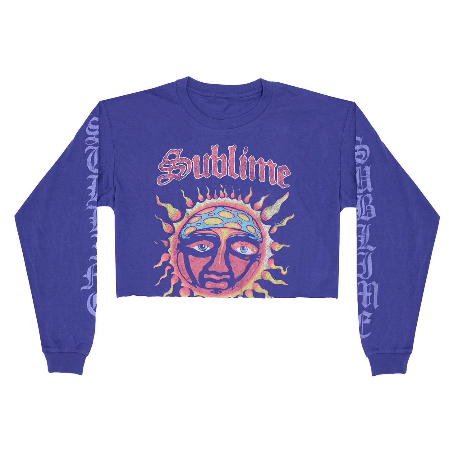 Sublime Sun On Purple Long Sleeve Crop Top Junior Top