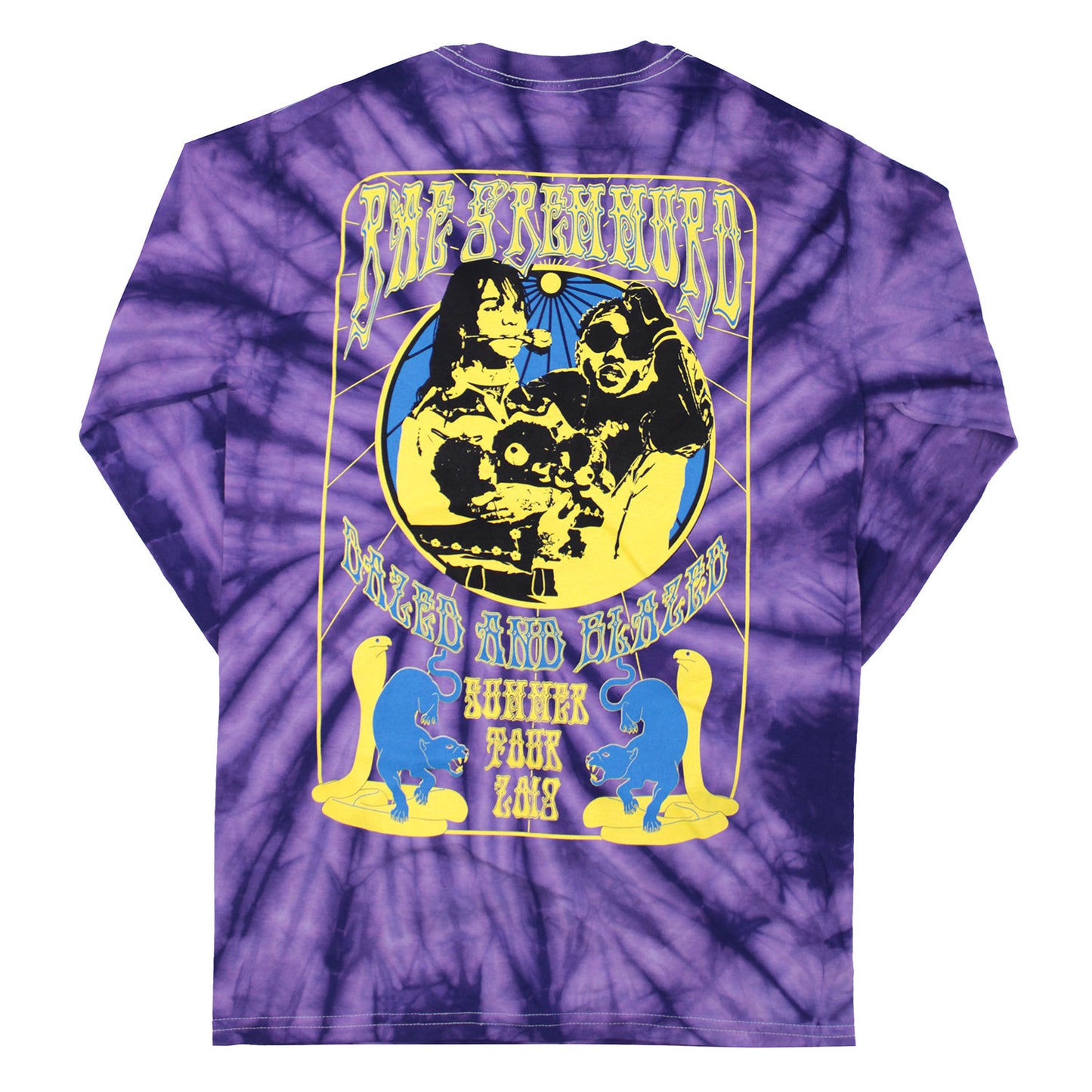 Rae Sremmurd Dazed & Blazed Summer Tour 2018 Tie Dye Long Sleeve Back