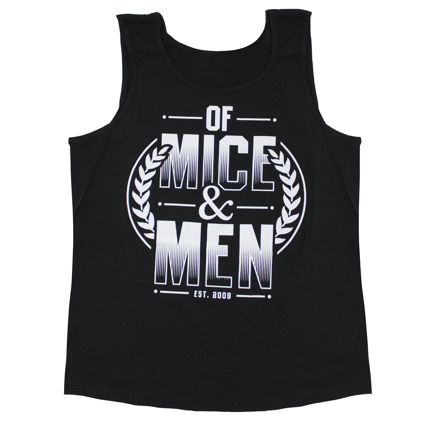 Of Mice & Men Est. 2009 Wreath Logo Mens Tank Front