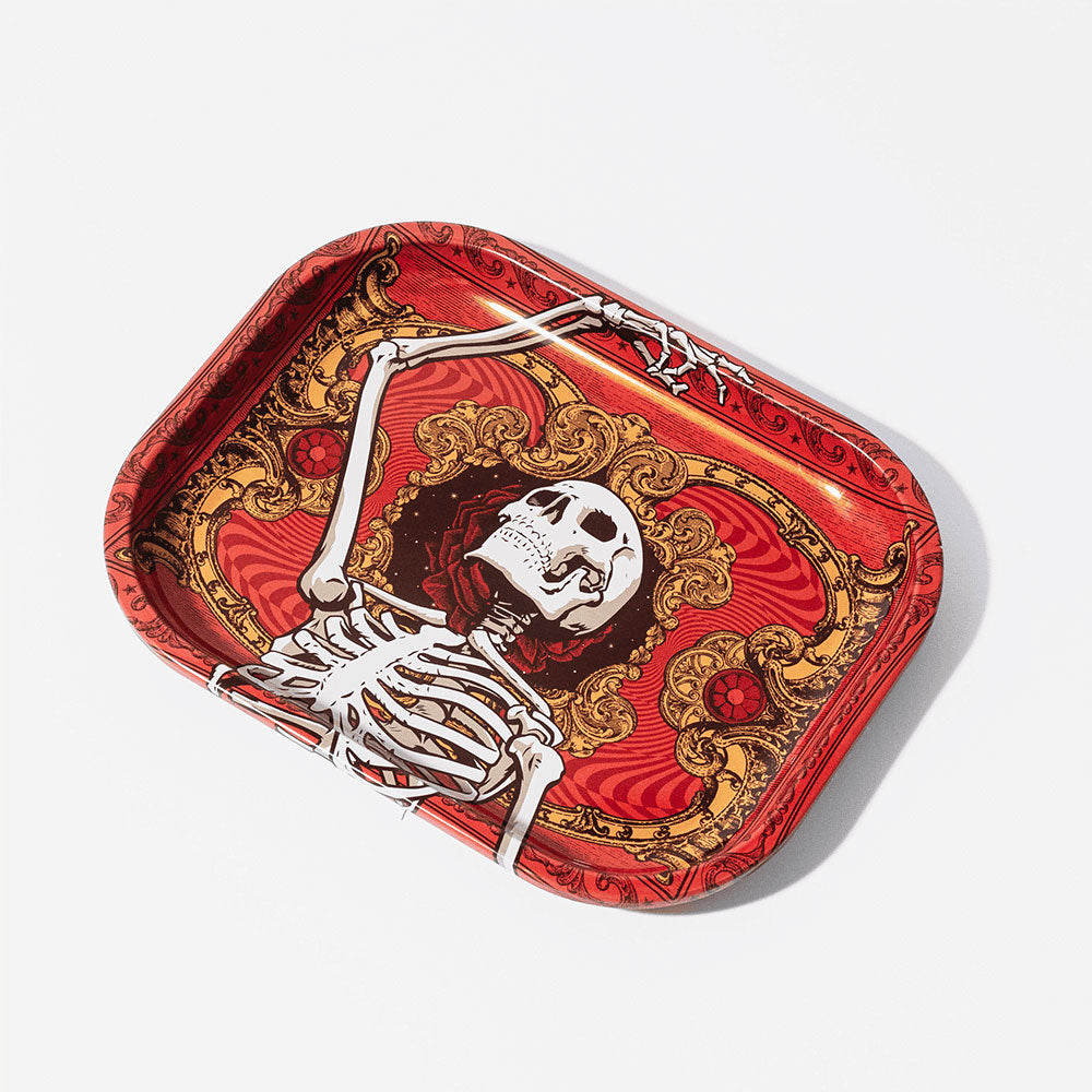 Grateful Dead Tin Rolling Tray - Small Frame Skeleton Tray Front