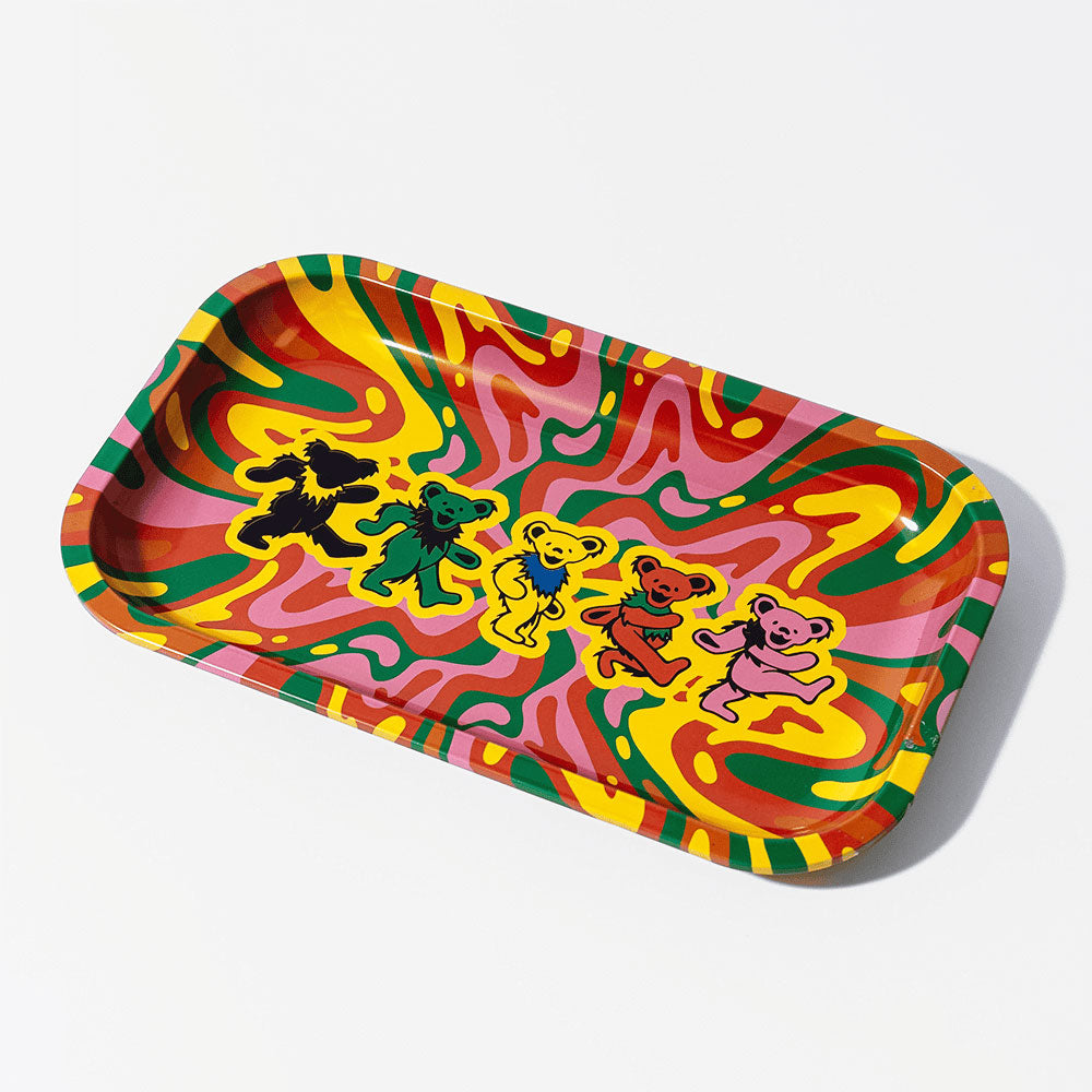 Grateful Dead Tin Rolling Tray - Medium Dancing Bears Tray Front