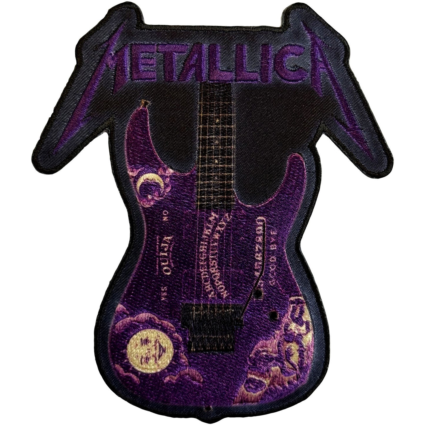 Metallica Kirk Purple Ouija Guitar Woven Patch Front