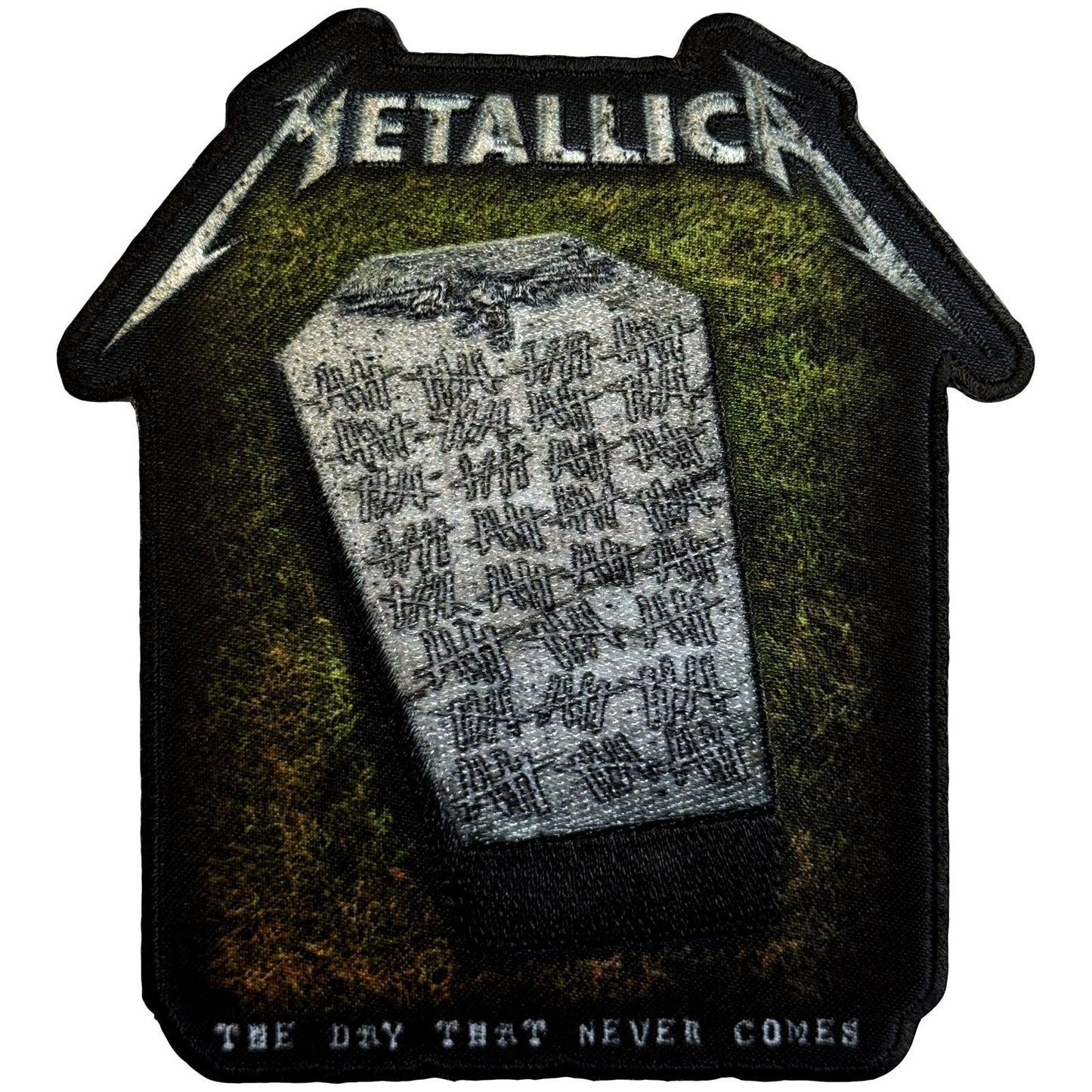 Metallica Never Die Tombstone Woven Patch Front