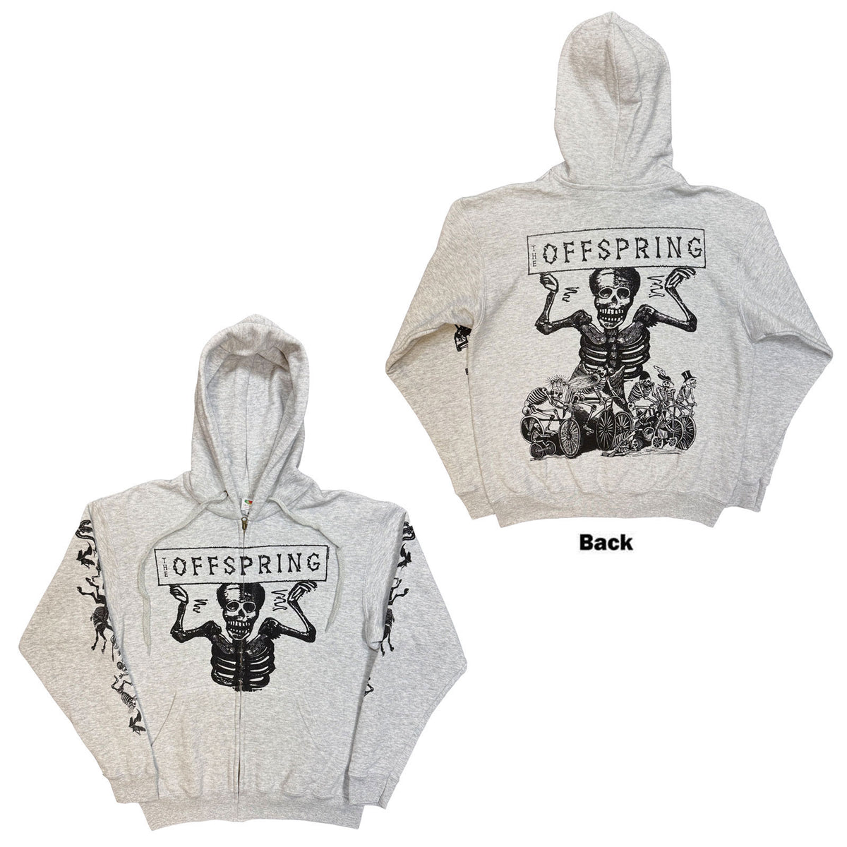 Offspring Skeletons Zippered Hooded Sweatshirt Front