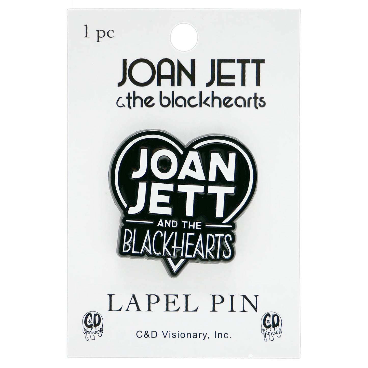 Joan Jett & the Blackhearts Heart Logo Pewter Pin Badge Back