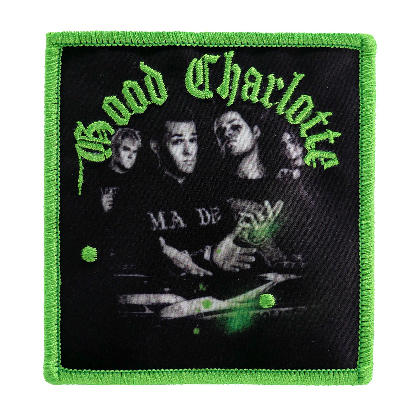 Good Charlotte Stencil Photo Embroidered Patch Front