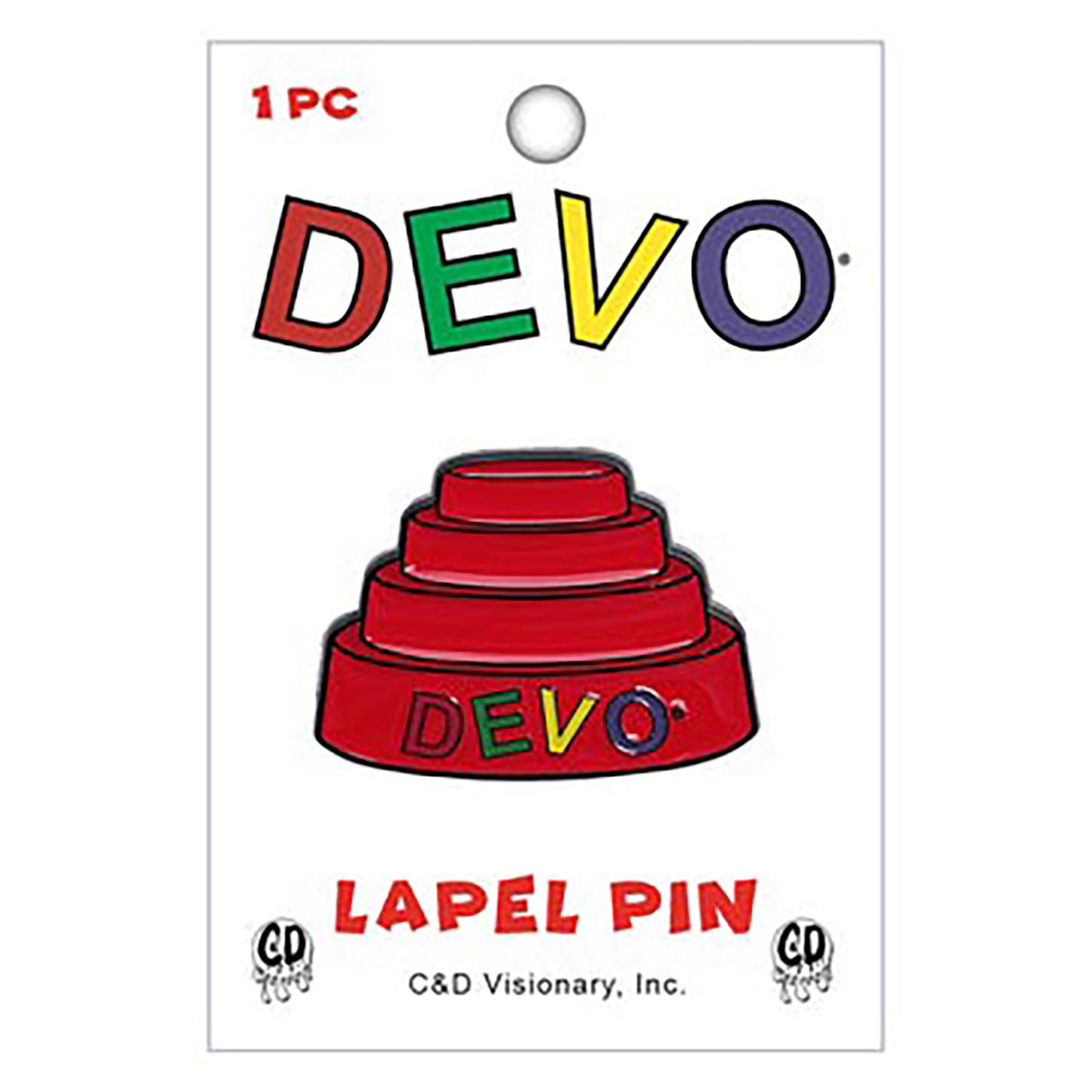 Devo Dome Hat Pewter Pin Badge Back