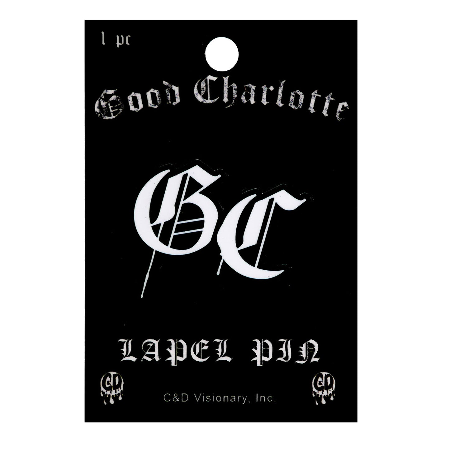 Good Charlotte Graffiti Logo Pewter Pin Badge Back