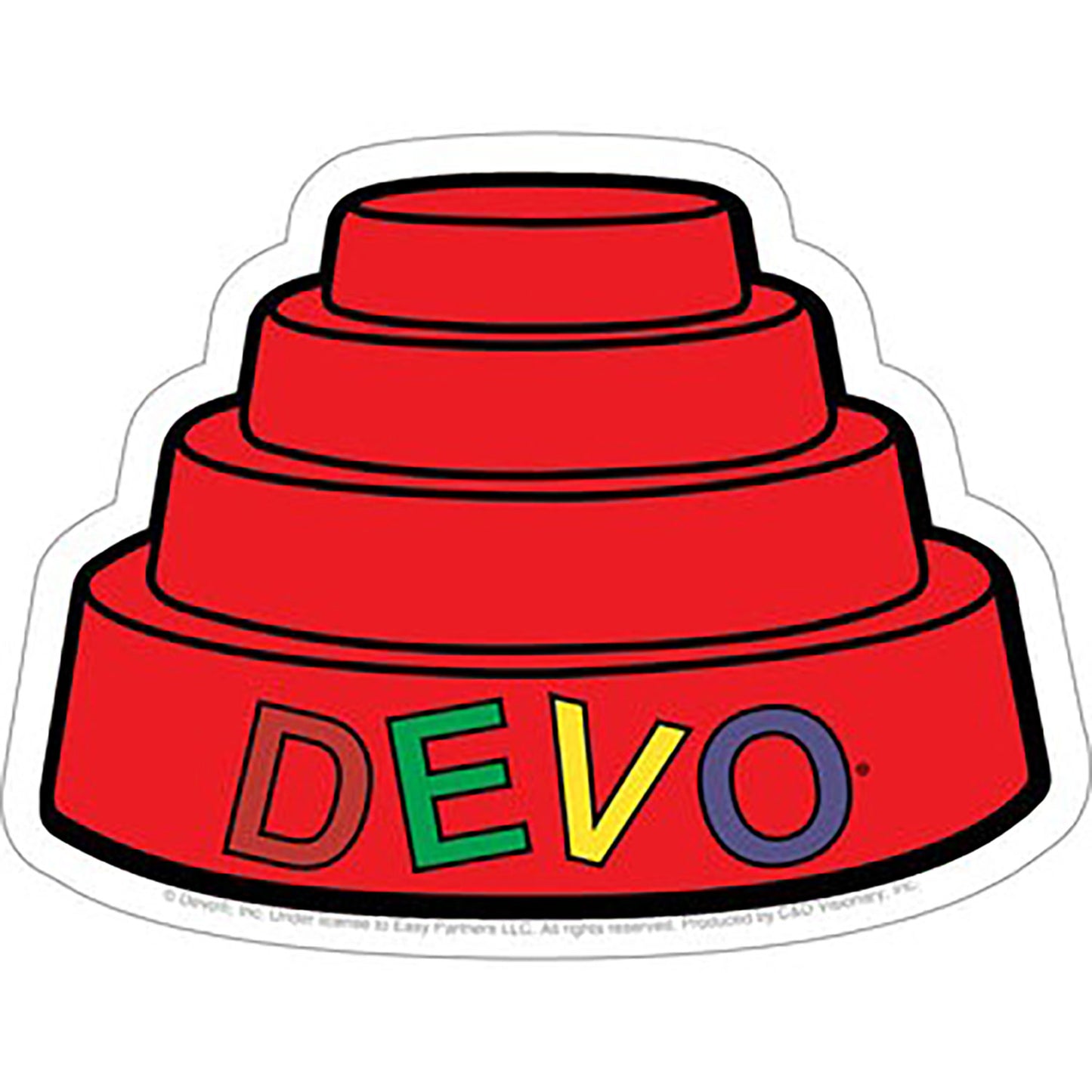 Devo Dome Hat Sticker Front