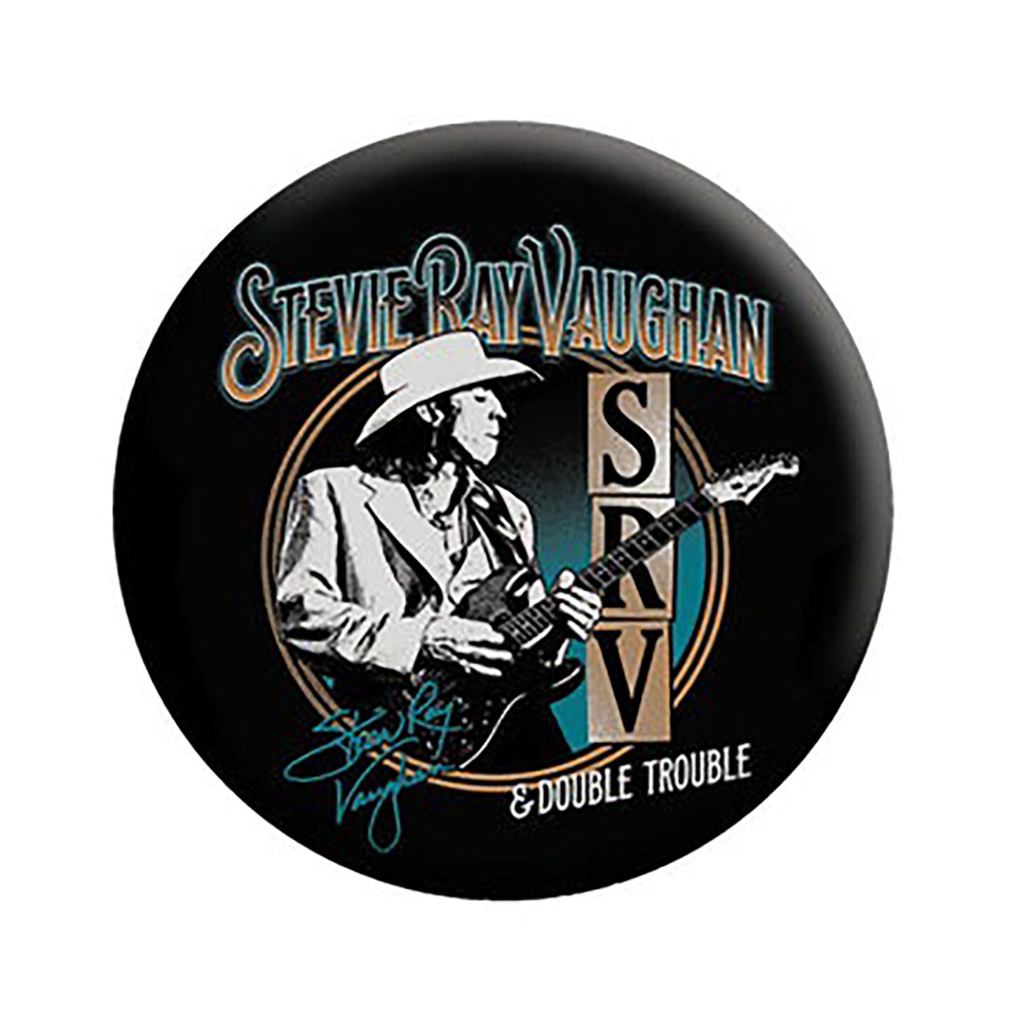 Stevie Ray Vaughan Circle Shot Button