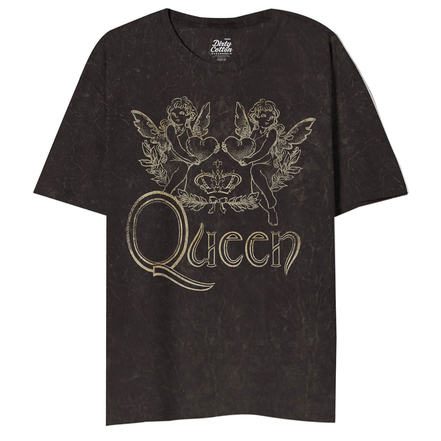 Queen Lovely Logo Mineral Wash Oversized Juniors Tshirt Junior Top