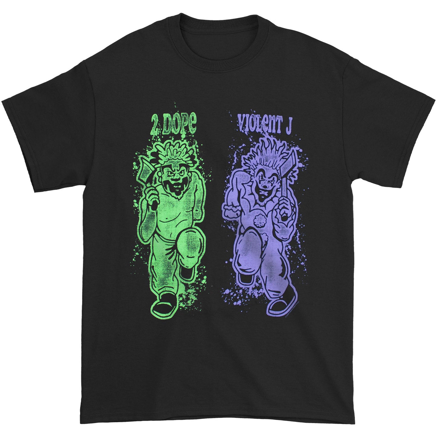 Insane Clown Posse Cartoon With Axes T-shirt Front