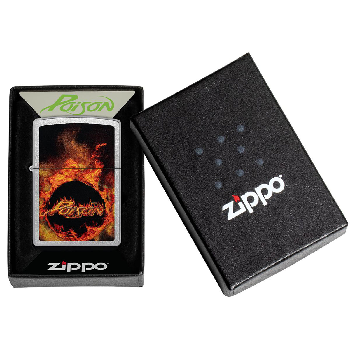Poison Flames Logo Refillable Lighter Back