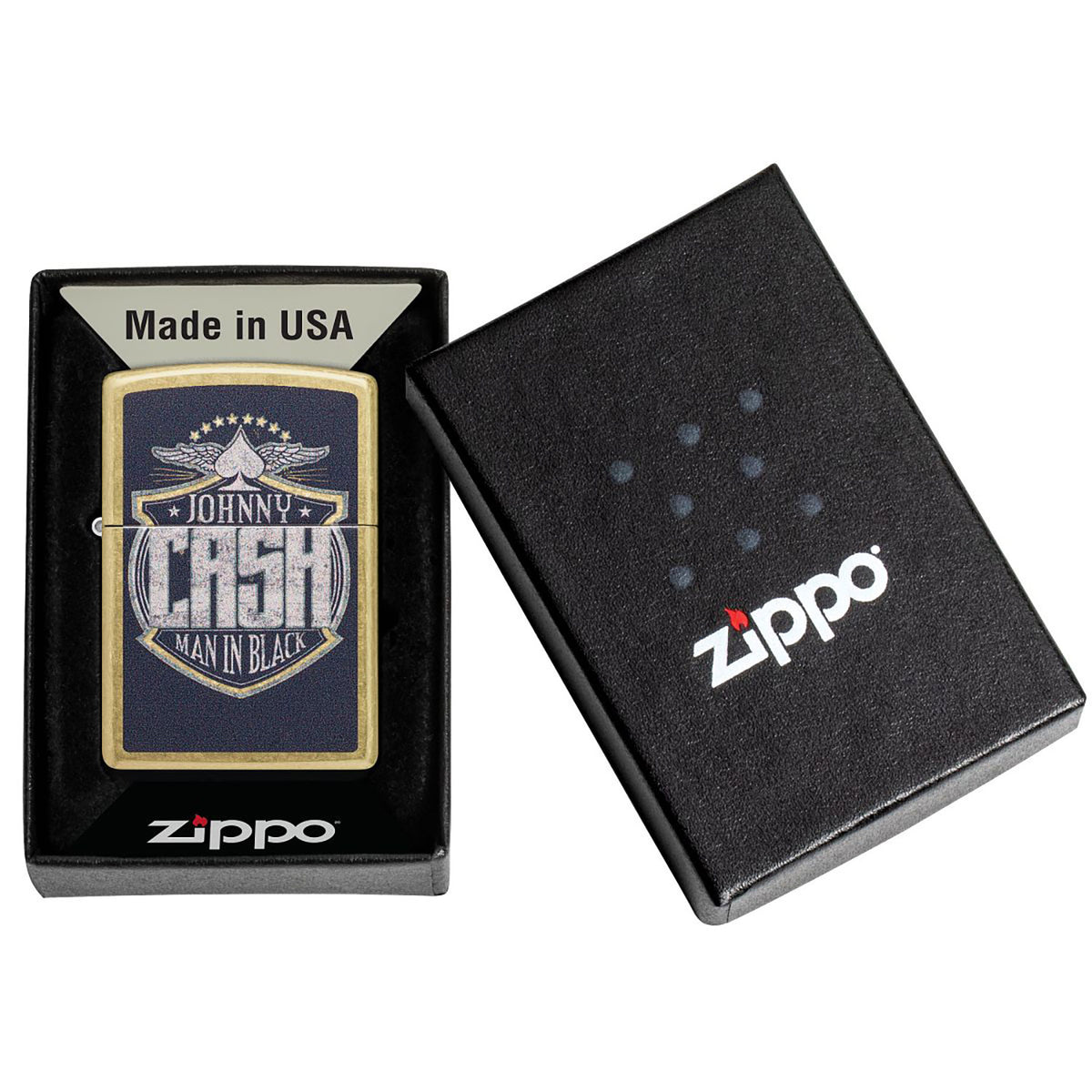 Johnny Cash Man In Black Refillable Lighter Back