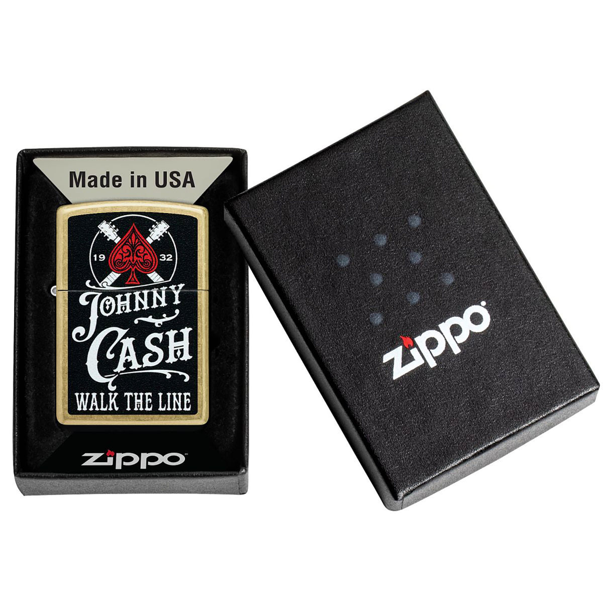 Johnny Cash Walk The Line Refillable Lighter Back