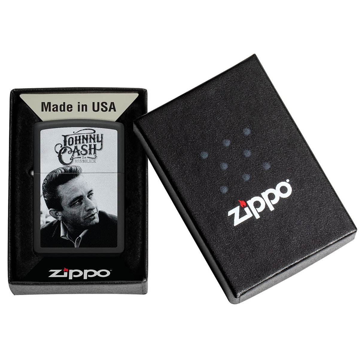 Johnny Cash Vintage Photo Refillable Lighter Back