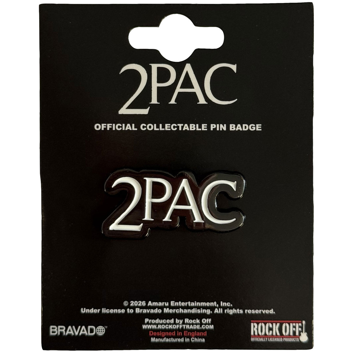 Tupac Classic Logo Pewter Pin Badge Front