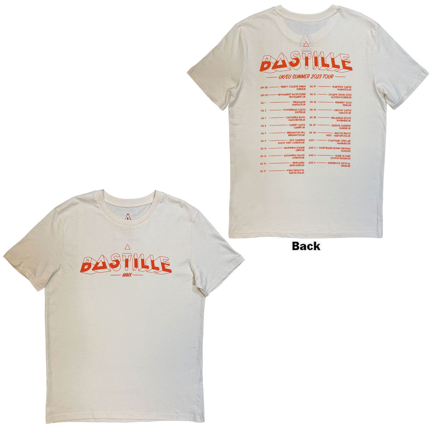 Bastille Summer Uk & Eu Tour 23 T-shirt Front
