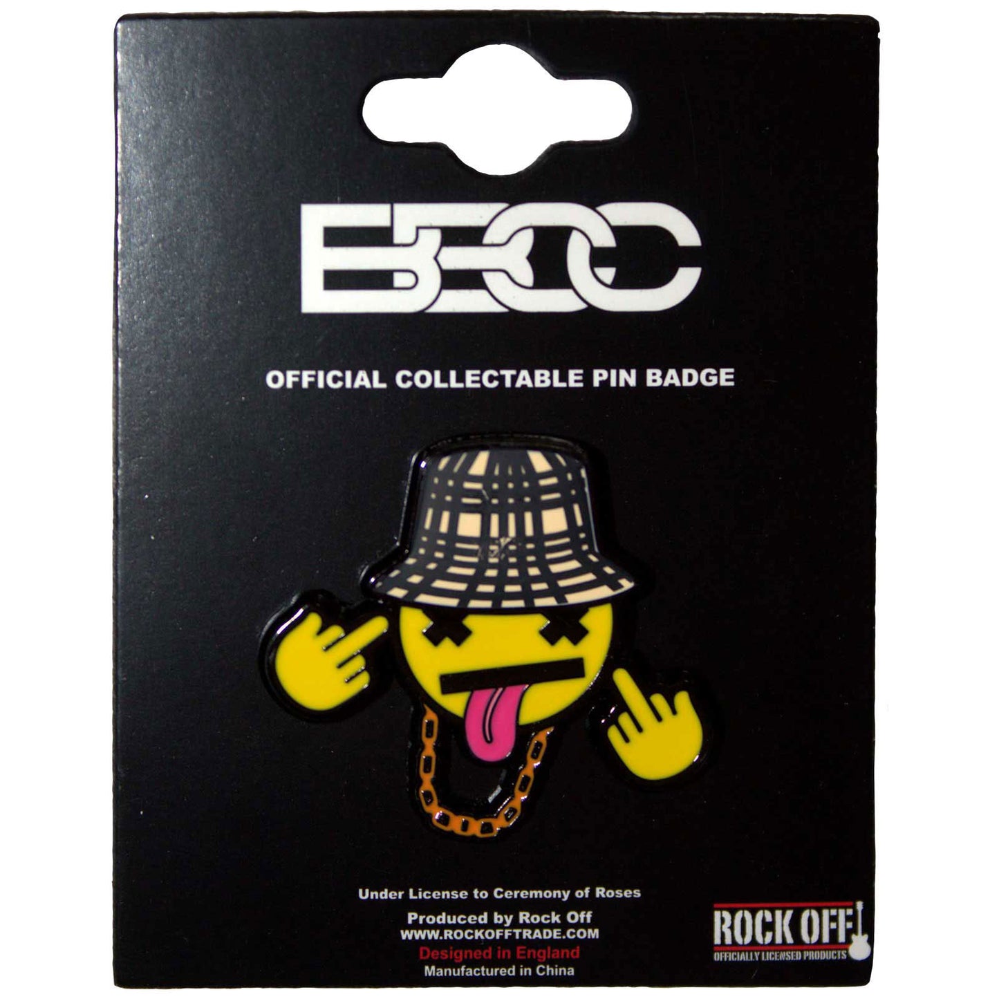 Bad Boy Chiller Crew Disrespectful Emblem Pewter Pin Badge Front
