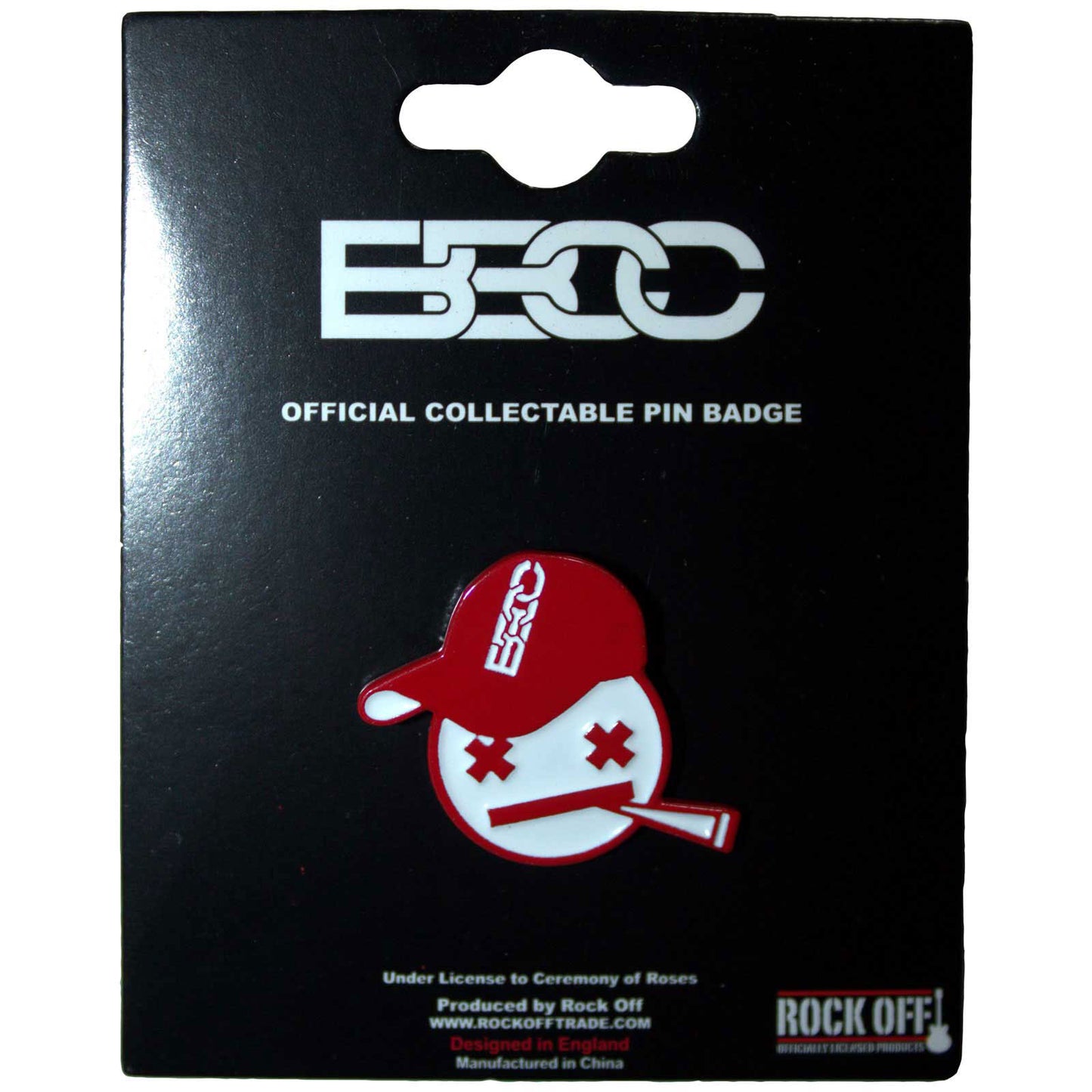 Bad Boy Chiller Crew Red Emblem Pewter Pin Badge Front